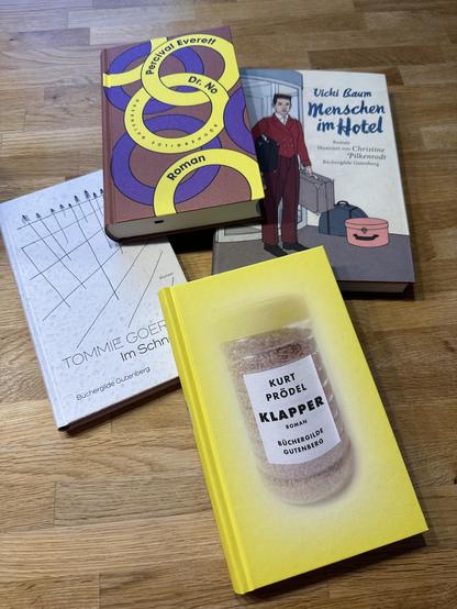 TOMMIE GOERZ
Im Schnee

Percival Everett
Dr. No

KURT PRÖDEL
KLAPPER

Vicki Baum
Menschen im Hotel