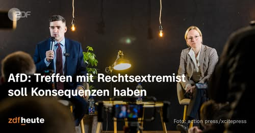 teaser bild von zdf heute mit überschrift "afd: treffen mit rechtsextremist soll konsequenzen haben"